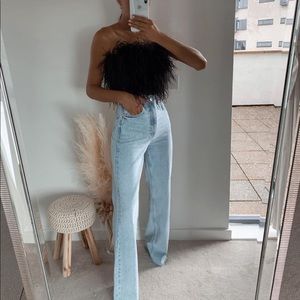 Zara hi-rise wide leg jeans